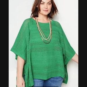J. JILL Light Open-Stitch Poncho